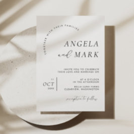 モダン白黒ミニマ結婚リスト 招待状