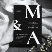 モダン白黒ミニマ結婚リスト 招待状