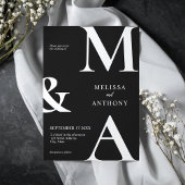 モダン白黒ミニマ結婚リスト 招待状