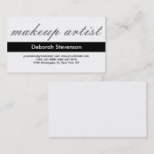 モダン白黒メイクアップアーティスト名刺 名刺 (正面/裏面)