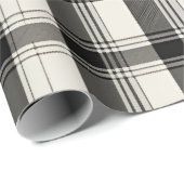 モダン白黒モノクロプレイド ラッピングペーパー (ロールコーナー)