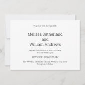 モダン白黒モノグラムイニシャル結婚ズ 招待状 (正面)