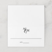 モダン白黒モノグラム結婚ズ プレイスカード (外部開封)
