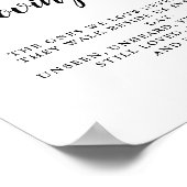 モダン白黒モノグラム結婚ズ ポスター (角)