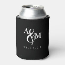 モダン白黒モノグラム結婚ズ