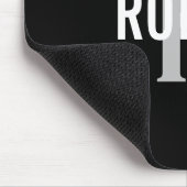 モダン白黒モノグラムmen name mouse pad マウスパッド (コーナー)