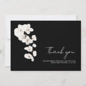 モダン白黒ランフローラベビーシャワー サンキューカード (正面)