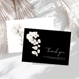 モダン白黒ランフローラベビーシャワー サンキューカード