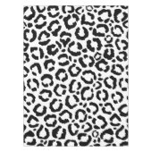 モダン白黒レオパードアニマルプリントパターン テーブルクロス (正面)