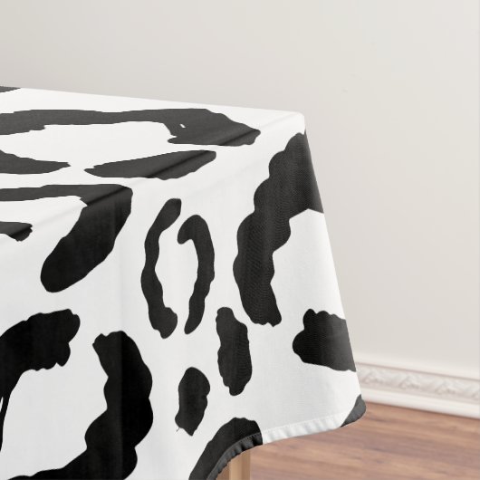 モダン白黒レオパードアニマルプリントパターン テーブルクロス (インサイチュ)