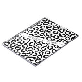 モダン白黒レオパードアニマルプリントパターン ノートブック (左側)