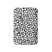 モダン白黒レオパードアニマルプリントパターン バスマット (正面縦)