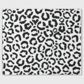 モダン白黒レオパードアニマルプリントパターン ラッピングペーパー (フラット)