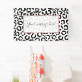 モダン白黒レオパードアニマルプリントパターン 横断幕 (インサイチュ)