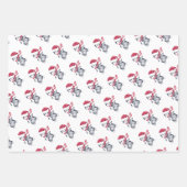 モダン白黒レッドクリスマスウォーター色 ラッピングペーパーシート (正面)