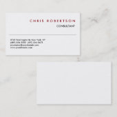 モダン白黒レッドコンサルタント名刺 名刺 (正面/裏面)