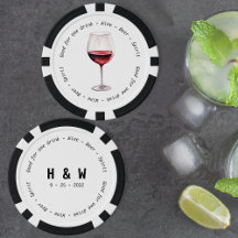 モダン白黒レッドワインドリンク券結婚の