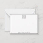 モダン白黒ロゴ会社名 ノートカード (正面)