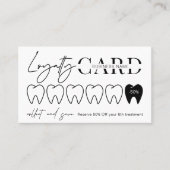 モダン白黒ロゴ歯科矯正医歯科医 ロイヤリティカード (正面)