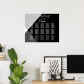 モダン白黒三角形テーブル座席表 ポスター (ホームオフィス)