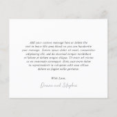 モダン白黒予算結婚のサンキューカード (裏面)