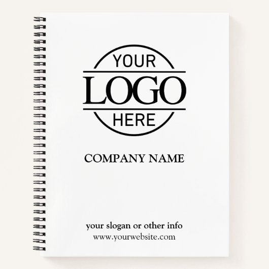 モダン白黒会社企業ののロゴ ノートブック (正面)
