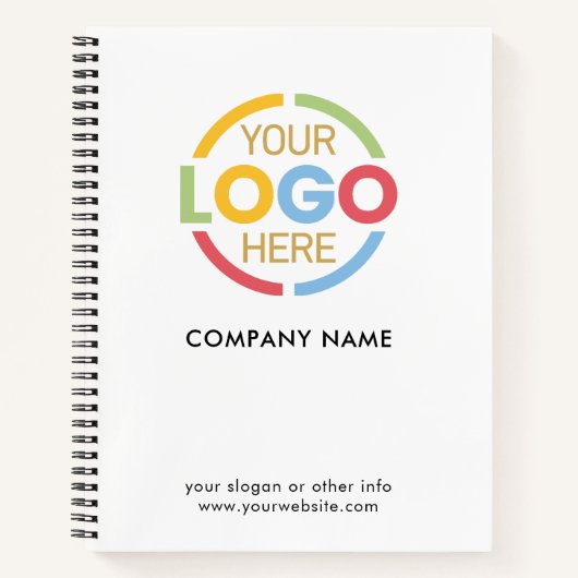 モダン白黒会社企業ののロゴ ノートブック (正面)