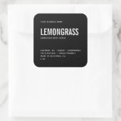 モダン白黒体スクラブ製品ラベル スクエアシール (バッグ)