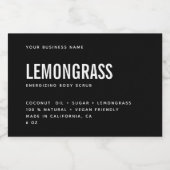 モダン白黒体スクラブ製品ラベル フードラベル (シングルラベル)