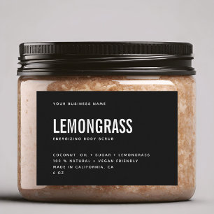 モダン白黒体スクラブ製品ラベル フードラベル