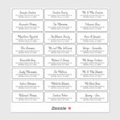 モダン白黒個別ゲスト住所 シール (シート)