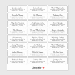 モダン白黒個別ゲスト住所 シール