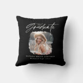 モダン白黒写エレガント真卒業 クッション (裏面)