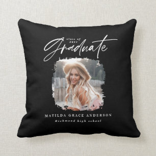 モダン白黒写エレガント真卒業 クッション
