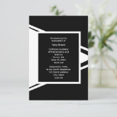 モダン白黒写真の卒業発表 案内状 (スタンド正面)