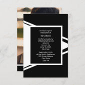 モダン白黒写真の卒業発表 案内状 (正面/裏面)