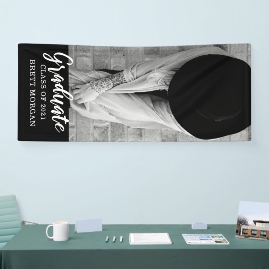 モダン白黒写真の卒業発表 横断幕 (トレードショー)