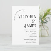 モダン白黒写真フォーマルの結婚Invitati 招待状 (スタンド正面)