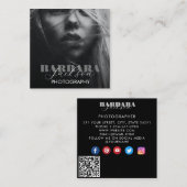 モダン白黒写真ミニマル撮影 スクエア名刺 (正面/裏面)