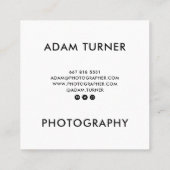 モダン白黒写真ミニマル撮影 スクエア名刺 (裏面)