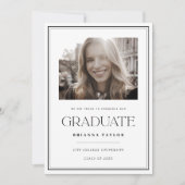 モダン白黒写真卒業会 招待状 (正面)