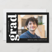 モダン白黒写真卒業会 招待状 (正面)