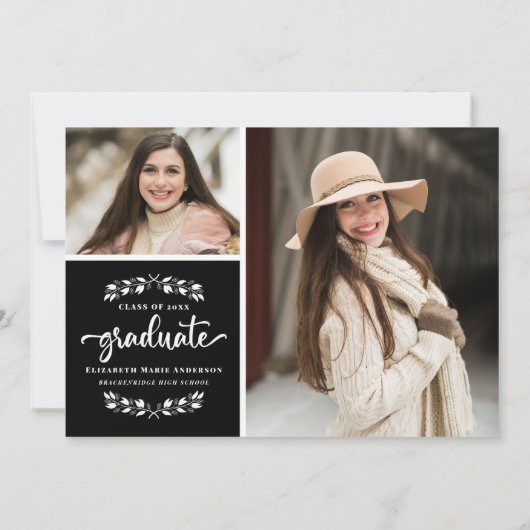 モダン白黒写真卒業会 案内状 (裏面)