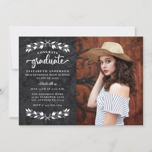 モダン白黒写真卒業会 案内状 (正面)