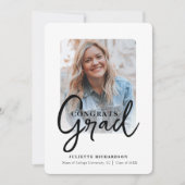 モダン白黒写真大学の卒業パーティー 招待状 (正面)