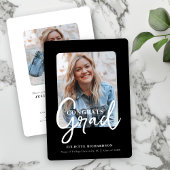 モダン白黒写真大学の卒業パーティー 招待状