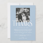 モダン白黒写真結婚のサンキューカード サンキューカード (裏面)