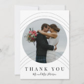 モダン白黒写真結婚サンキューカード サンキューカード (正面)