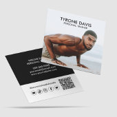 モダン白黒写真Qrコードソーシャルメディアのアイコン スクエア名刺