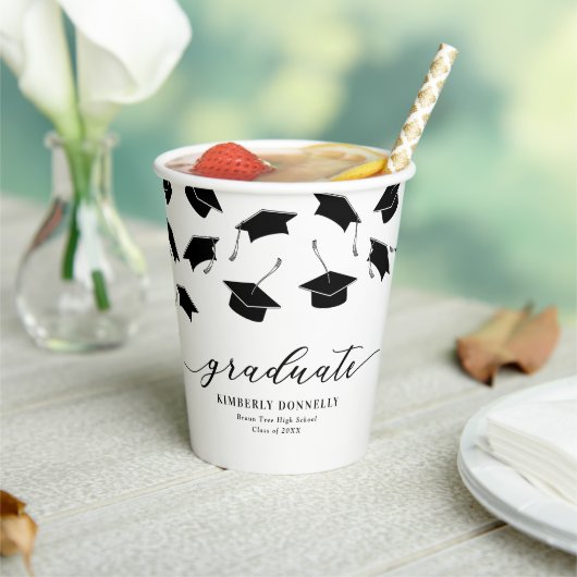 モダン白黒卒業党 紙コップ (インサイチュ)